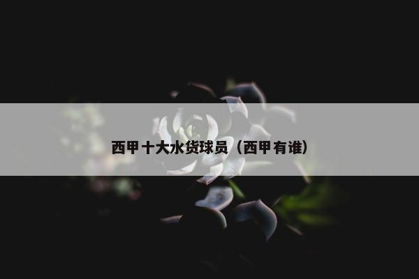 西甲十大水货球员（西甲有谁）