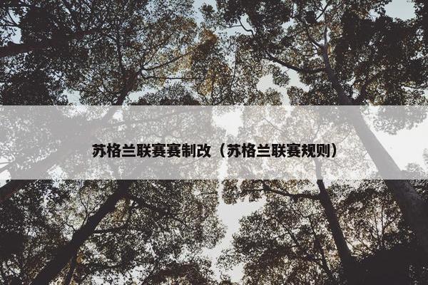 苏格兰联赛赛制改（苏格兰联赛规则）