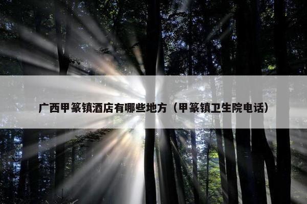 广西甲篆镇酒店有哪些地方（甲篆镇卫生院电话）