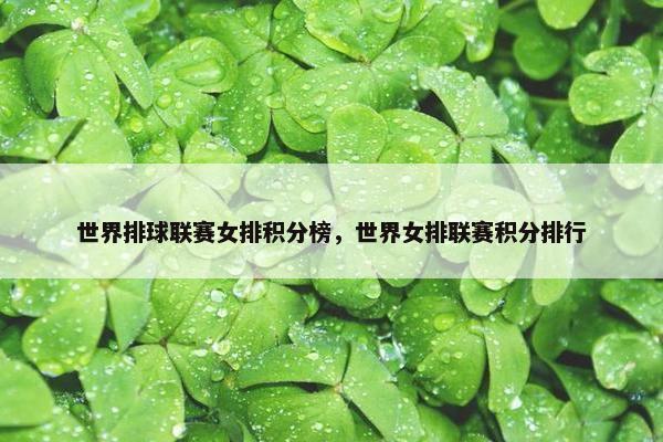 世界排球联赛女排积分榜，世界女排联赛积分排行
