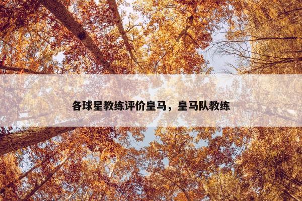 各球星教练评价皇马，皇马队教练