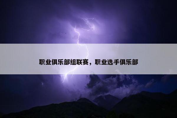 职业俱乐部组联赛，职业选手俱乐部
