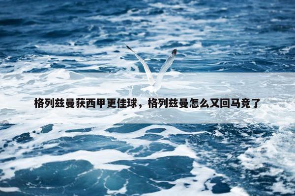 格列兹曼获西甲更佳球，格列兹曼怎么又回马竞了