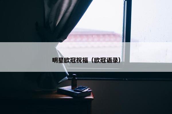 明星欧冠祝福（欧冠语录）