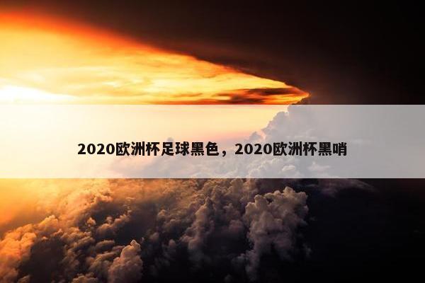 2020欧洲杯足球黑色，2020欧洲杯黑哨