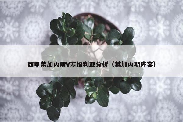 西甲莱加内斯V塞维利亚分析（莱加内斯阵容）