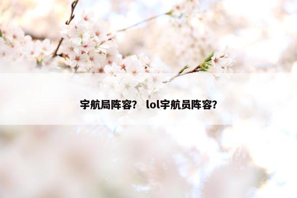 宇航局阵容？ lol宇航员阵容？