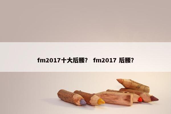 fm2017十大后腰？ fm2017 后腰？