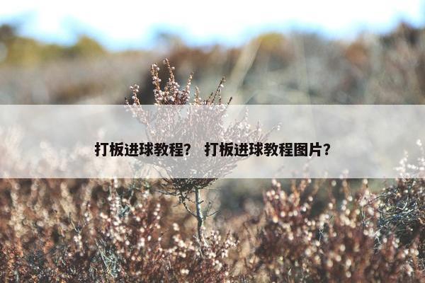 打板进球教程？ 打板进球教程图片？