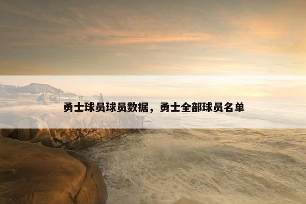 勇士球员球员数据，勇士全部球员名单