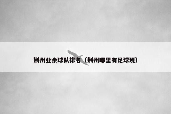 荆州业余球队排名（荆州哪里有足球班）