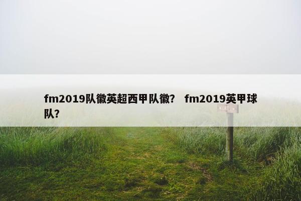 fm2019队徽英超西甲队徽？ fm2019英甲球队？