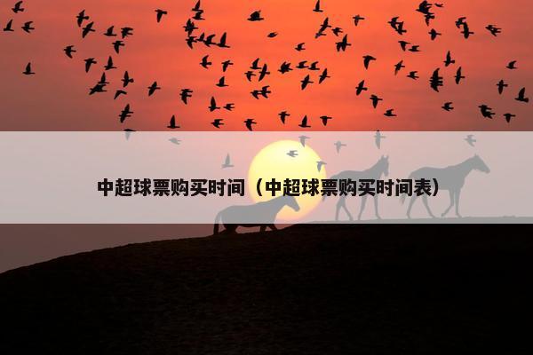 中超球票购买时间（中超球票购买时间表）