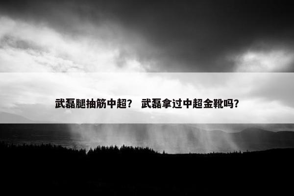 武磊腿抽筋中超？ 武磊拿过中超金靴吗？