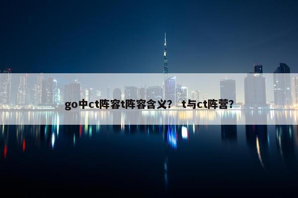 go中ct阵容t阵容含义？ t与ct阵营？