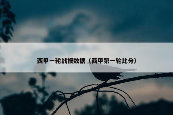 西甲一轮战报数据（西甲第一轮比分）