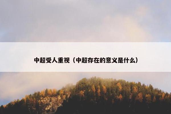 中超受人重视（中超存在的意义是什么）