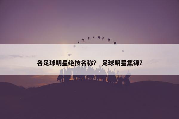 各足球明星绝技名称？ 足球明星集锦？