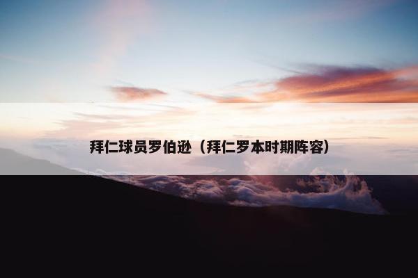 拜仁球员罗伯逊（拜仁罗本时期阵容）