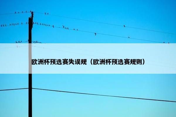 欧洲杯预选赛失误规（欧洲杯预选赛规则）
