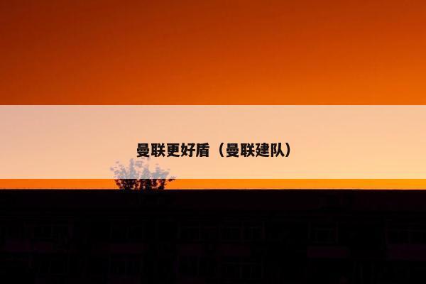 曼联更好盾（曼联建队）