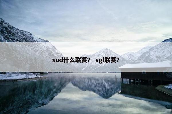 sud什么联赛？ sgl联赛？