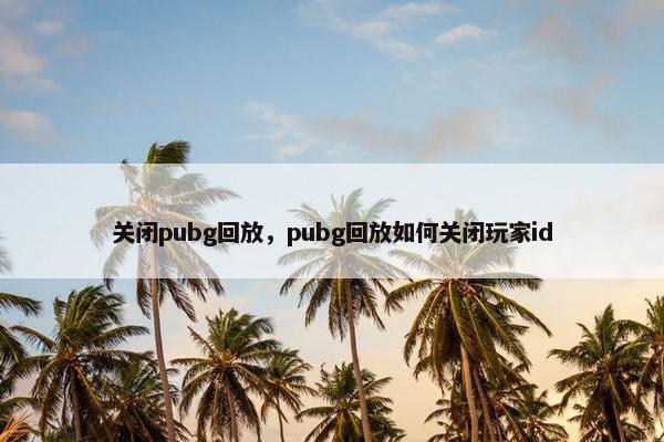 关闭pubg回放，pubg回放如何关闭玩家id