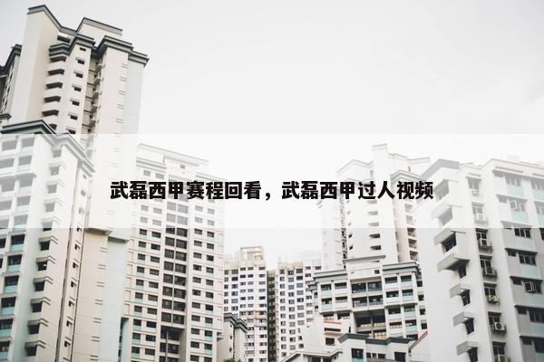 武磊西甲赛程回看，武磊西甲过人视频