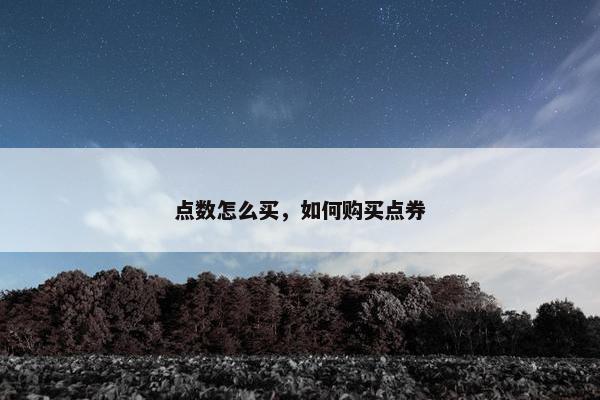 点数怎么买，如何购买点券
