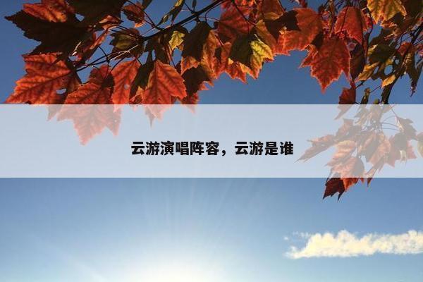 云游演唱阵容，云游是谁