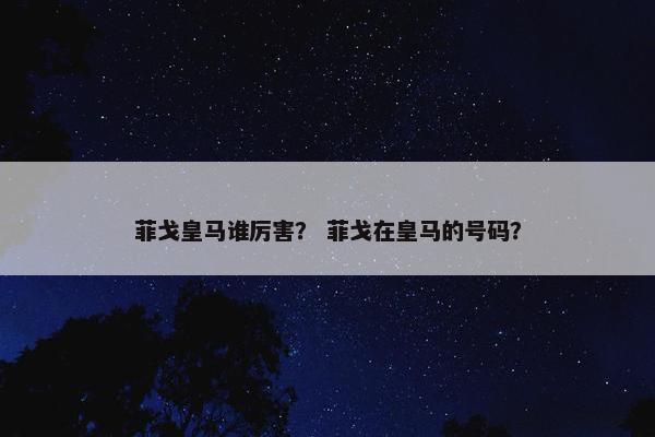 菲戈皇马谁厉害？ 菲戈在皇马的号码？