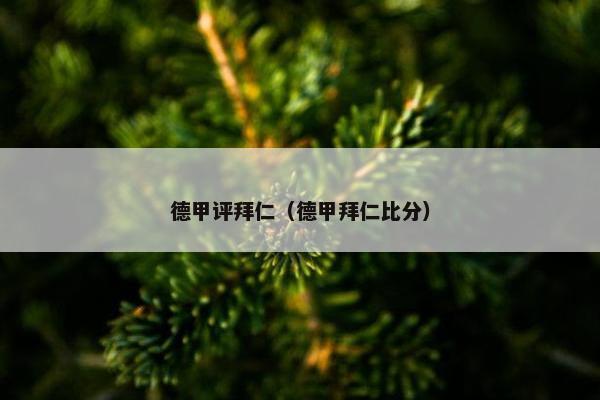 德甲评拜仁（德甲拜仁比分）